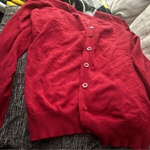 SHEIN Red Button-Up Cardigan